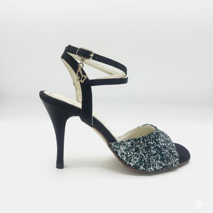 N38 Black Glitter-7.5cm.